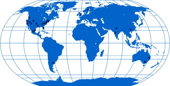 world map of Centurion lounges